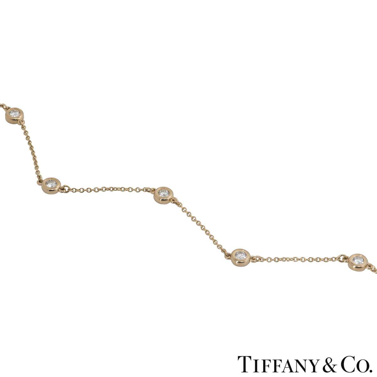 Tiffany & co. Rose Gold Elsa Peretti Diamonds by the Yard Bracelet ...
